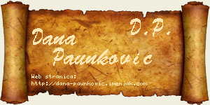Dana Paunković vizit kartica